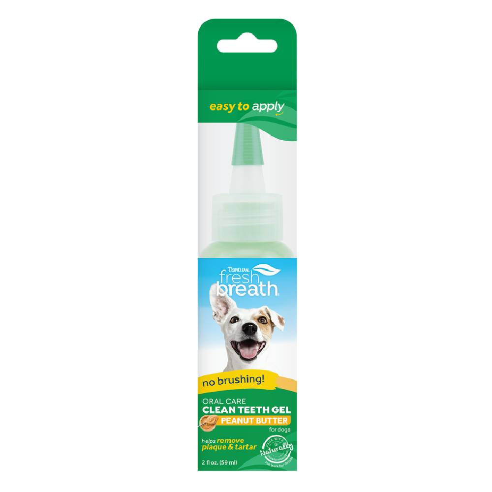 Tropiclean Fresh Breath Clean Teeth Oral Care Gel Peanut Butter 2oz