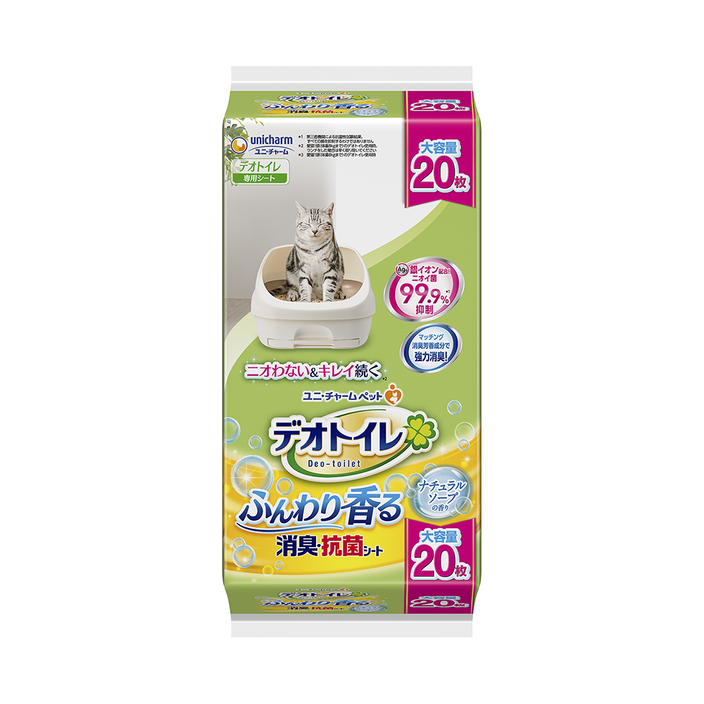 Unicharm Cat Deo-Toilet Absorbent Pads Refill Natural Soap 20pcs