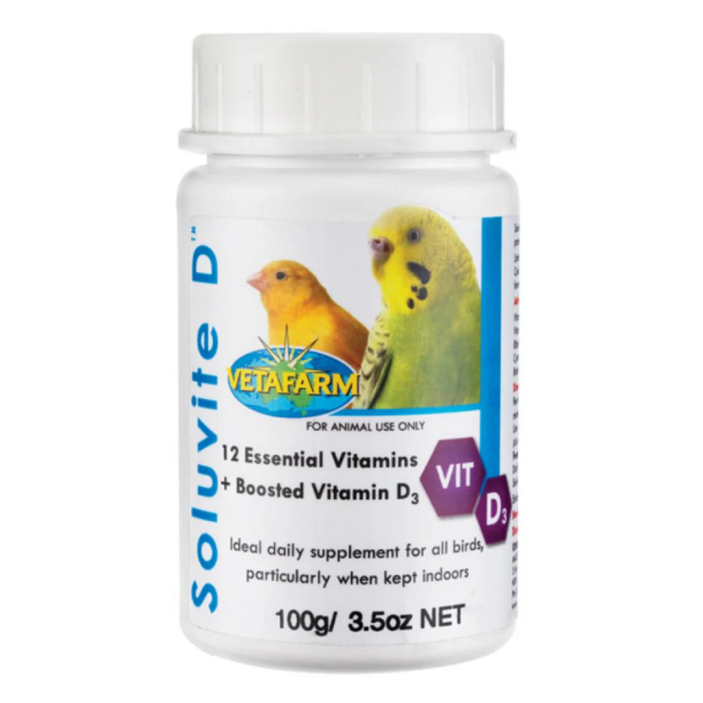 Vetafarm Soluvite D Vitamin Supplement for Birds 100g