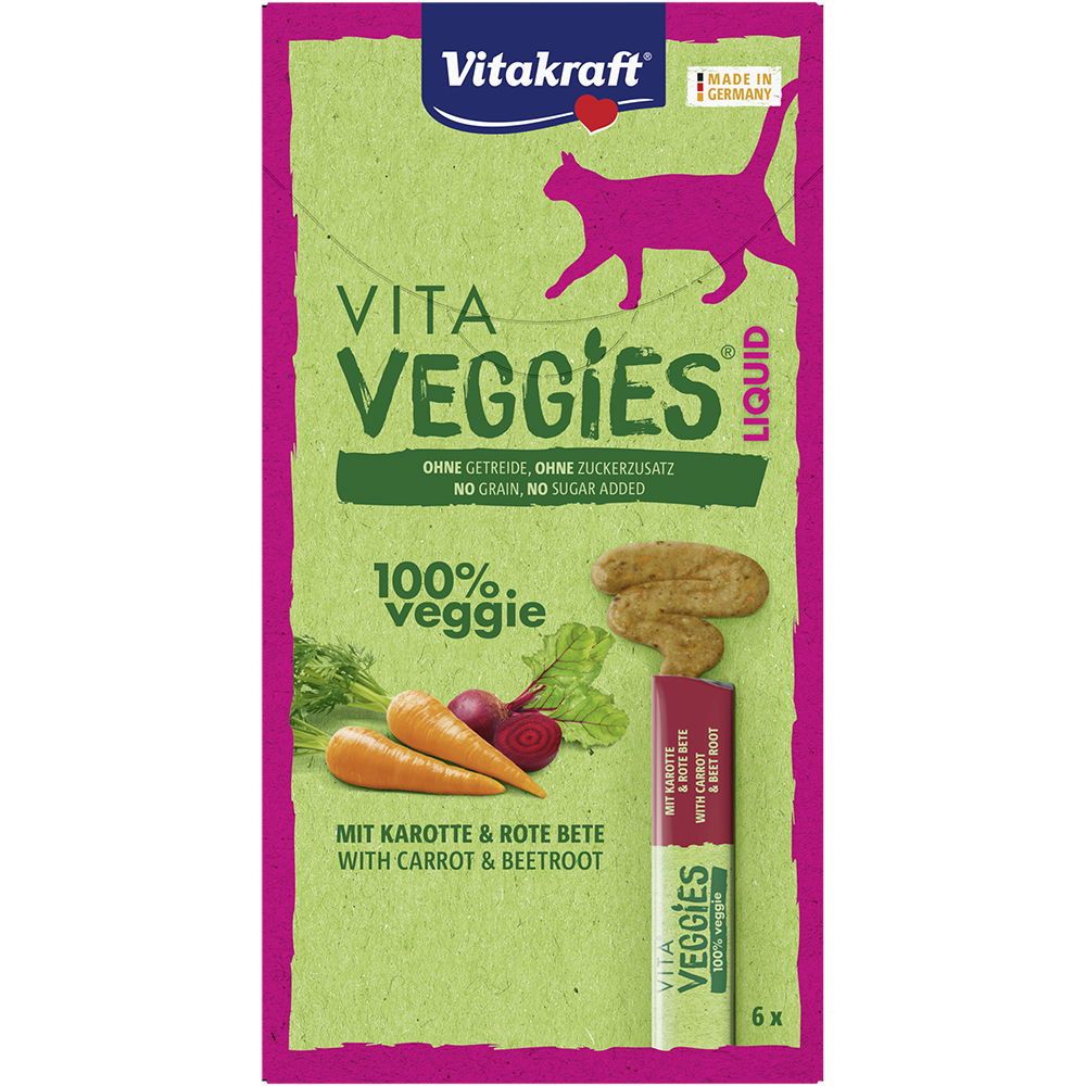 Vitakraft Cat Vita Veggies Liquid Carrot & Beetroot 15g x 6