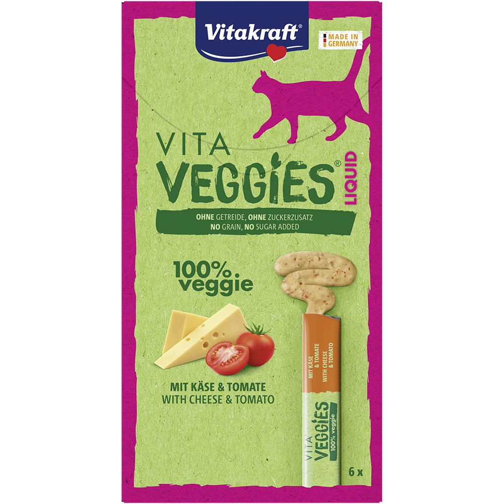 Vitakraft Cat Vita Veggies Liquid Cheese & Tomato 15g x 6