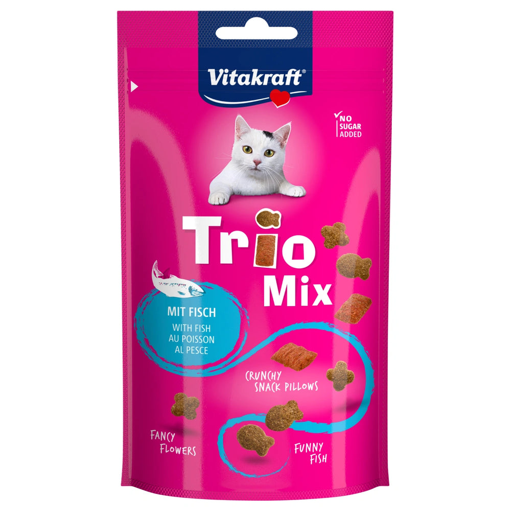 Vitakraft Trio Mix Fish Cat Treat 60g cat treat pack 60g
