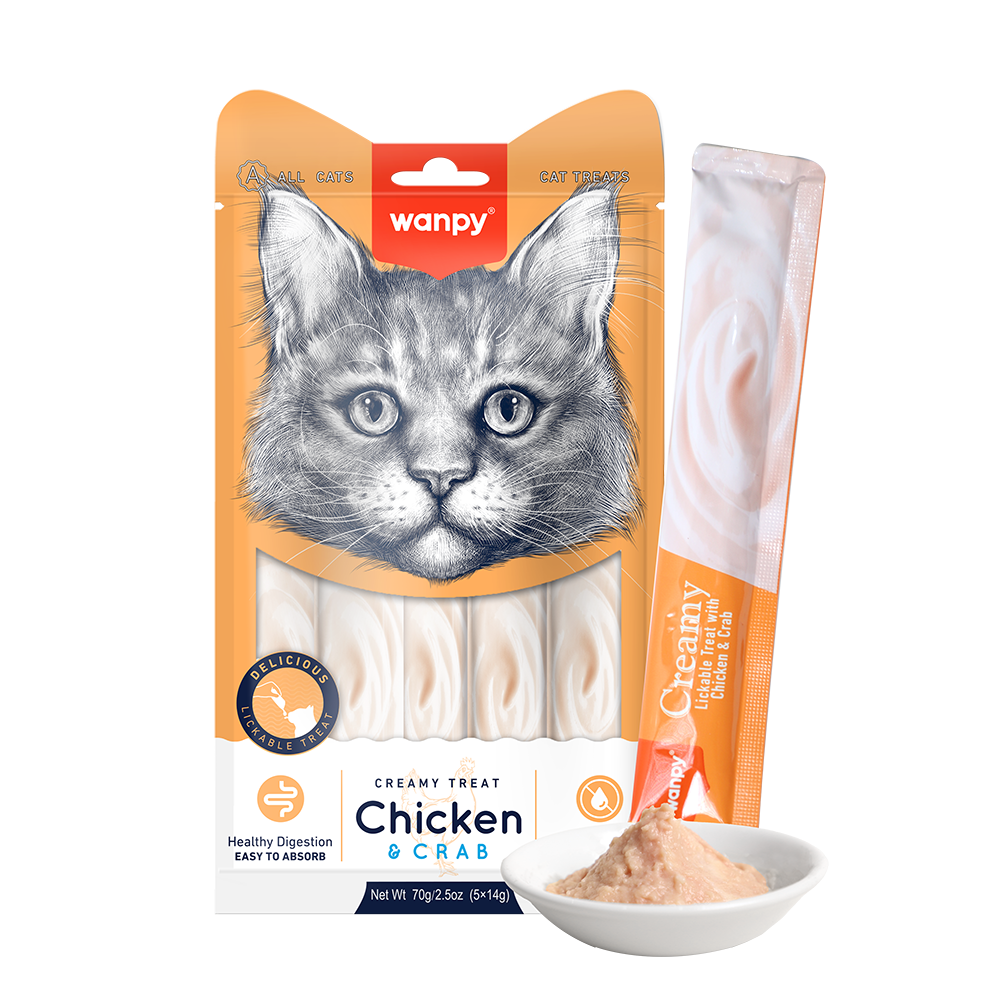 Wanpy Cat Treat Creamy Chicken & Crab 70g