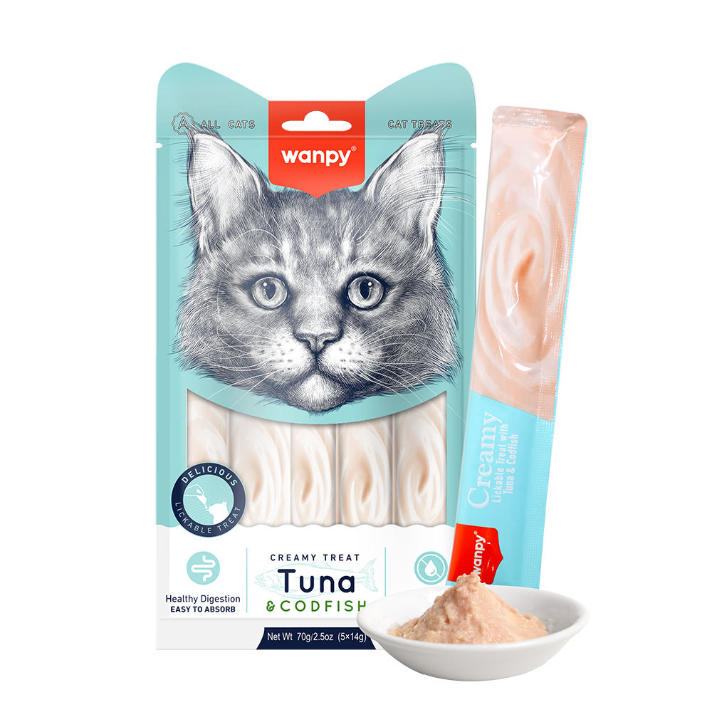 Wanpy Cat Treat Creamy Tuna & Codfish 70g