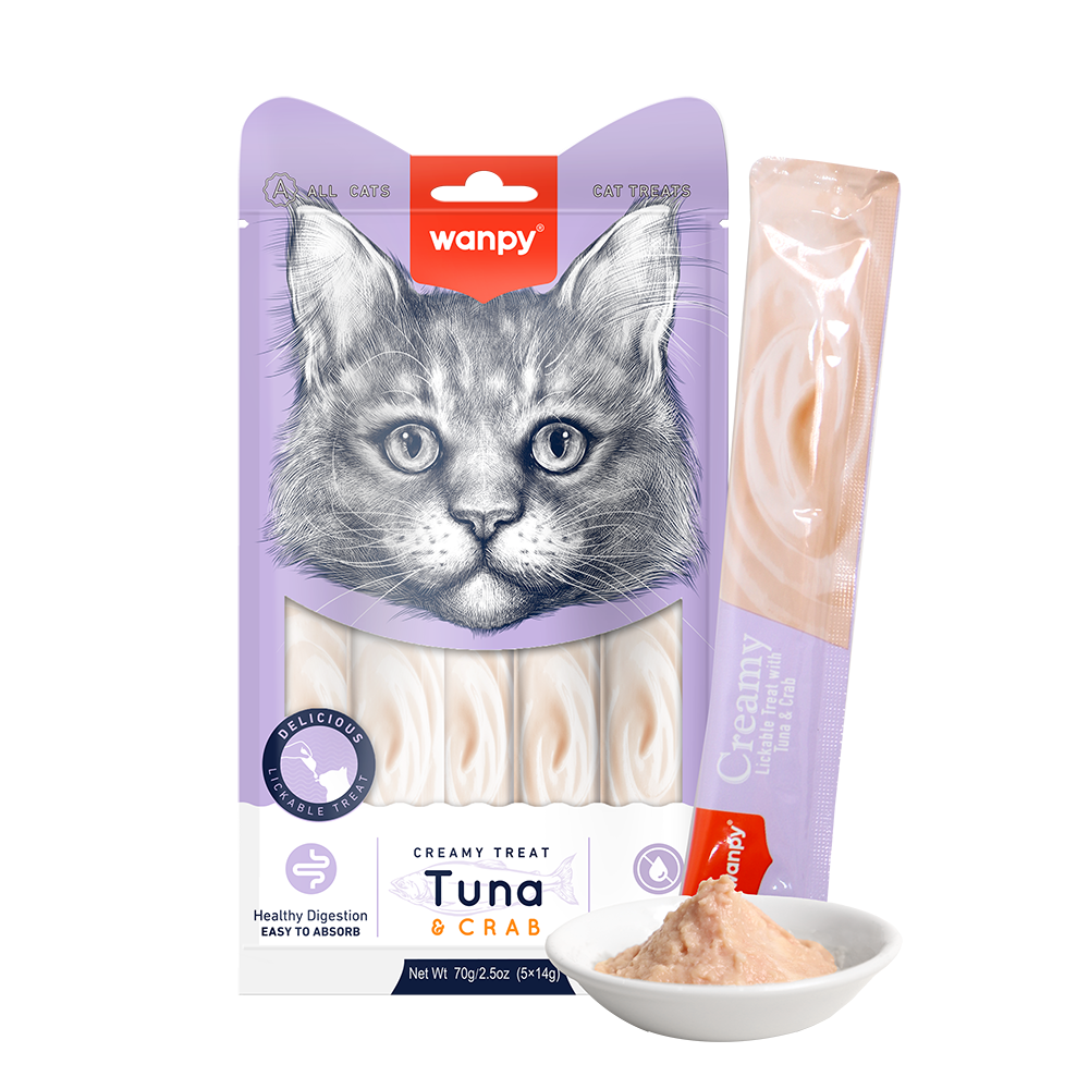Wanpy Cat Treat Creamy Tuna & Crab 70g