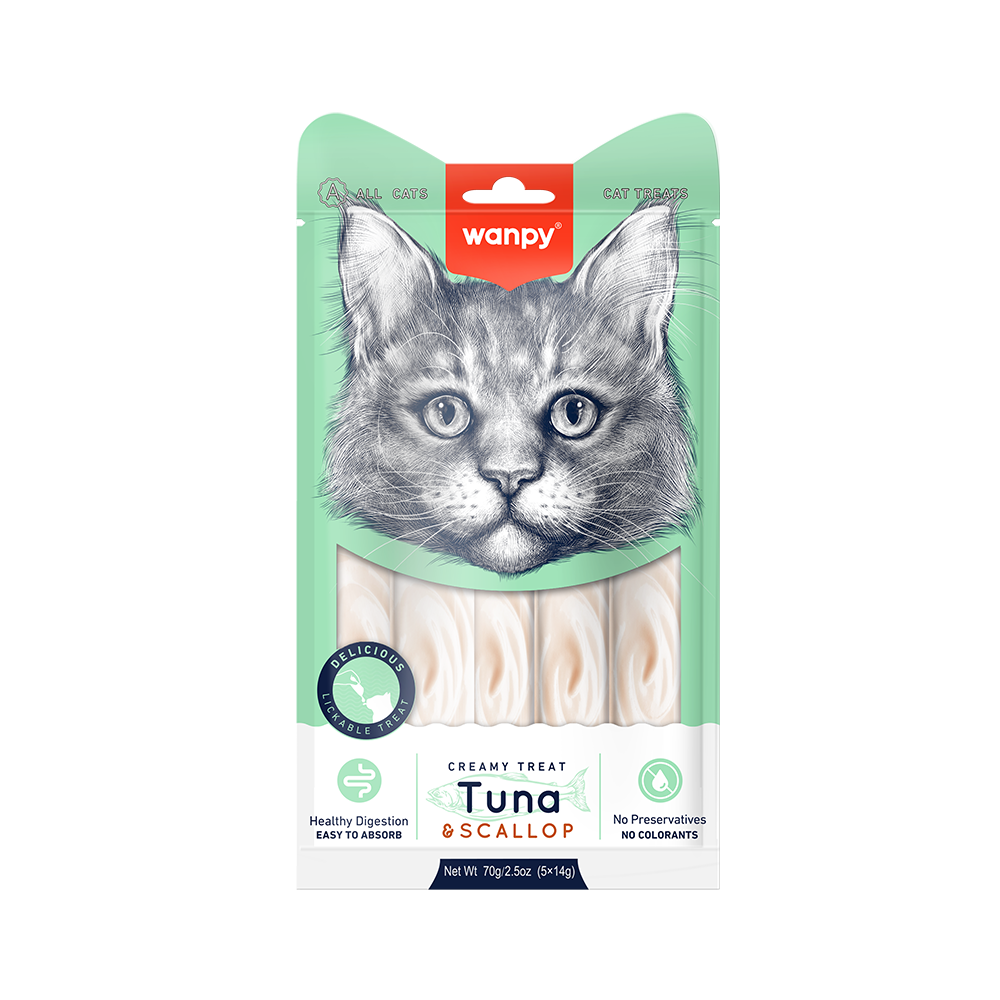 Wanpy Cat Treat Creamy Tuna & Scallop 70g