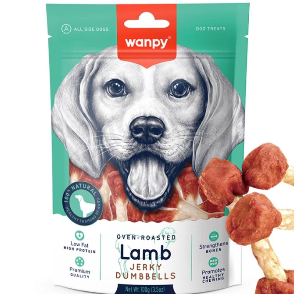 Wanpy Dog Oven-Roasted Lamb Jerky Dumbell 100g
