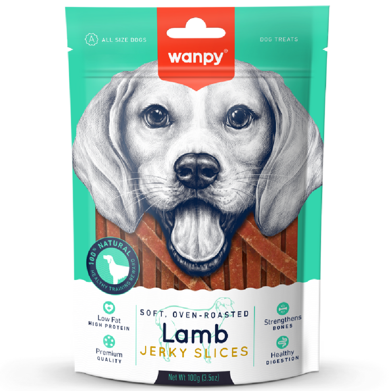 Wanpy Dog Soft Oven-Roasted Lamb Jerky Slices 100g