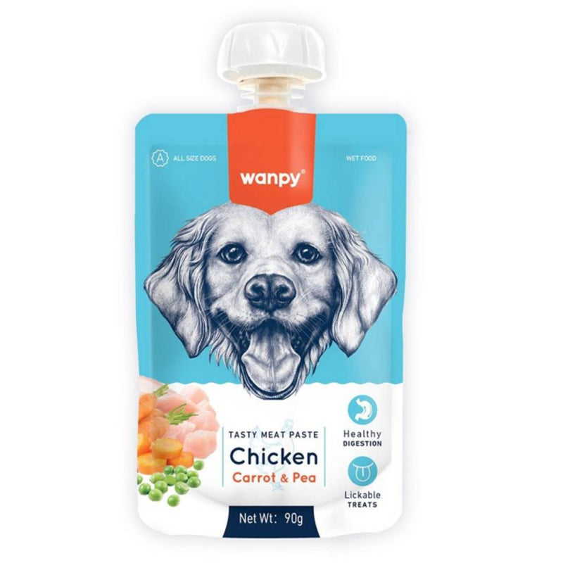 Wanpy Dog Tasty Meat Paste Chicken Carrot & Pea 90g