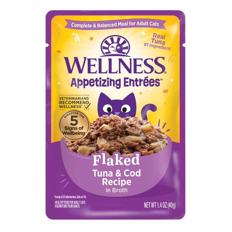 Wellness Cat Appetizing Entrees Flaked Tuna & Cod in Broth 1.4oz