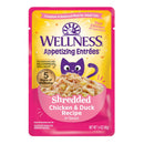 Wellness Cat Appetizing Entrees Shredded Chicken & Duck in Sauce Adult Pouch Cat Food 1.4oz