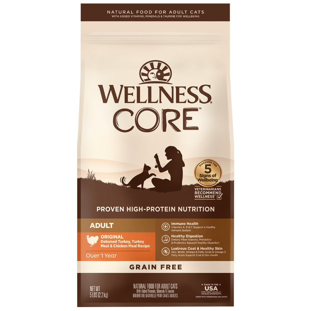 Wellness Cat Core Original: Deboned Turkey, Turkey Meal & Chicken Meal Grain-Free Dry Cat Food 5lb