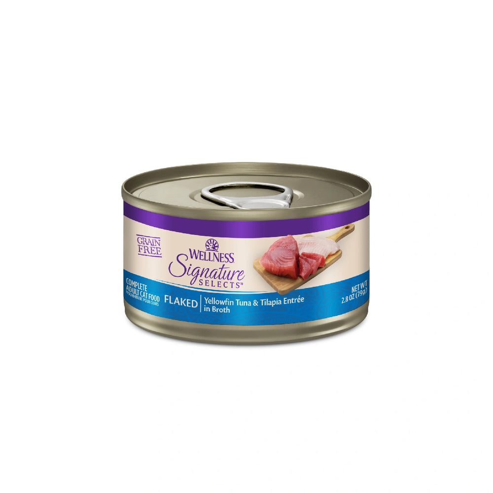 Wellness CORE Signature Selects Flaked Yellowfin Tuna & Tilapia Grain-Free Canned Cat Food 2.8oz