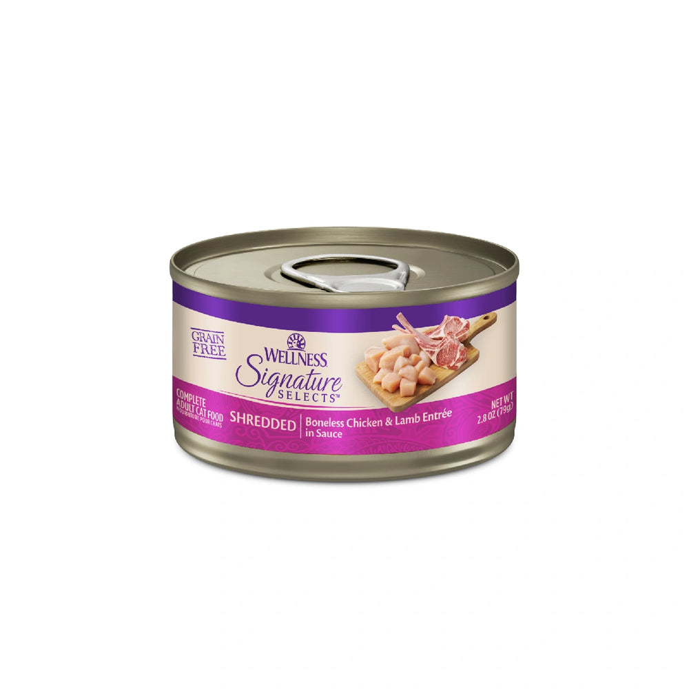 Wellness CORE Signature Selects Shredded Chicken & Lamb Grain-Free Canned Cat Food 2.8oz