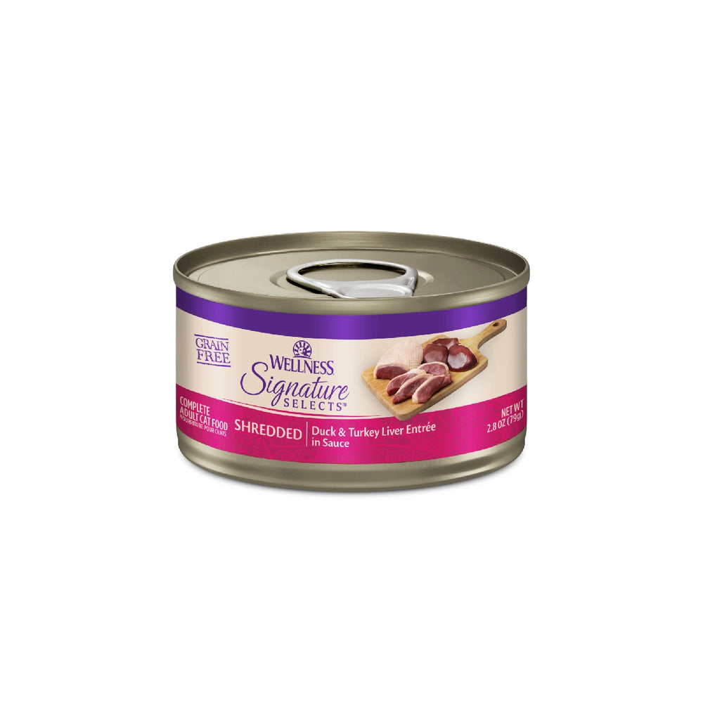 Wellness CORE Signature Selects Shredded Duck & Turkey Liver Grain-Free Canned Cat Food 2.8oz