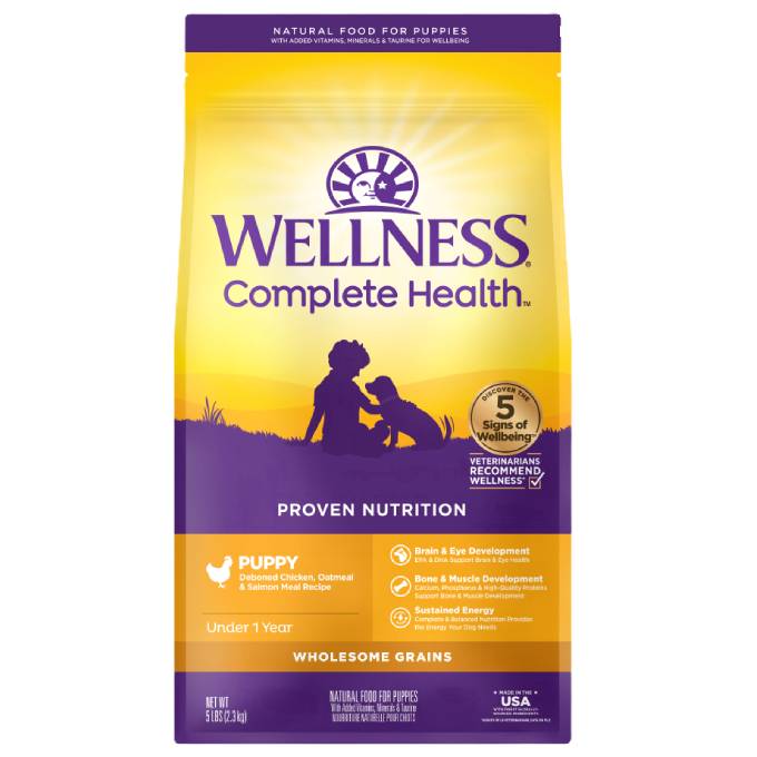 Wellness Dog Complete Health Puppy Chicken, Oatmeal & Salmon Dry Dog Food 5lb