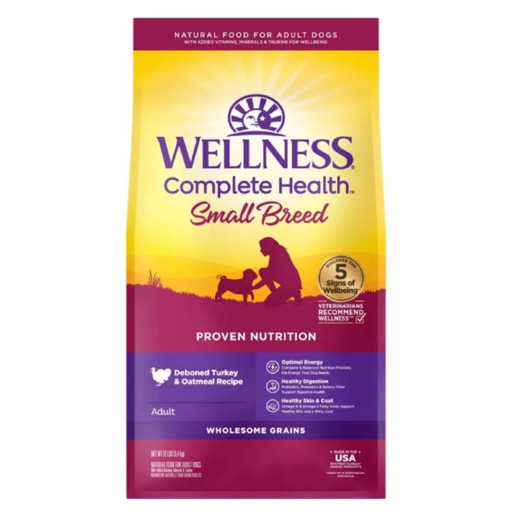 Wellness Dog Complete Health Small Breed Adult Turkey & Oatmeal Dry Dog Food 12lb