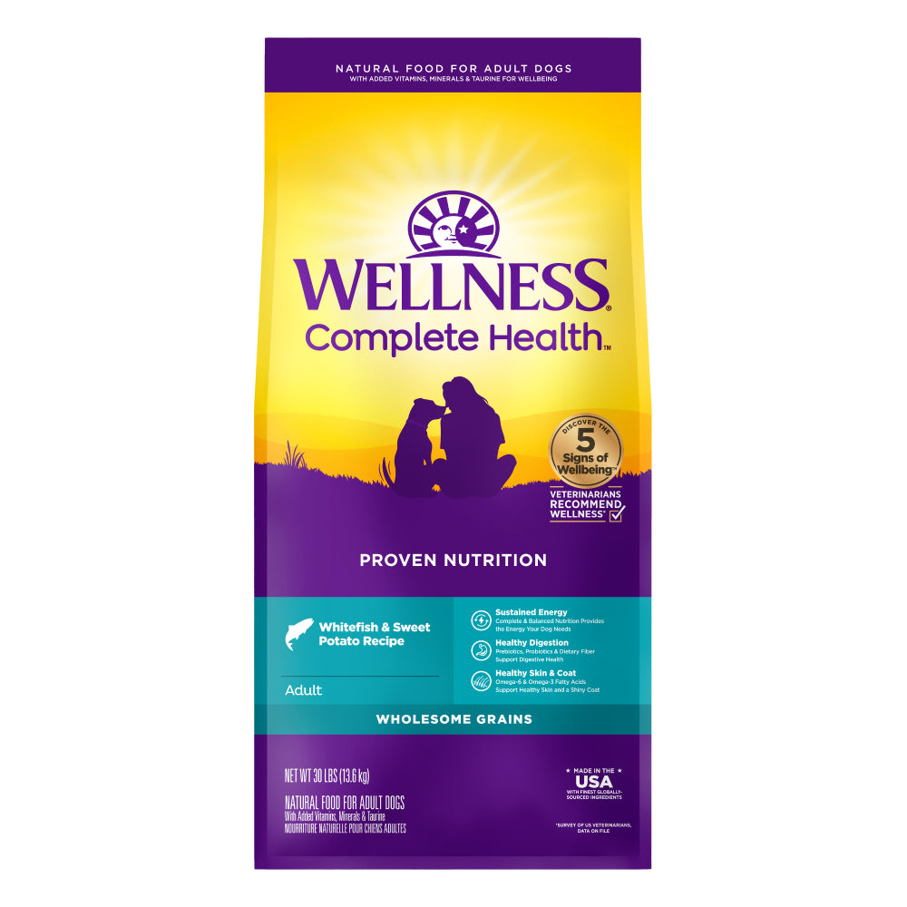 Wellness Dog Complete Health Whitefish & Sweet Potato Dry Dog Food 30lb