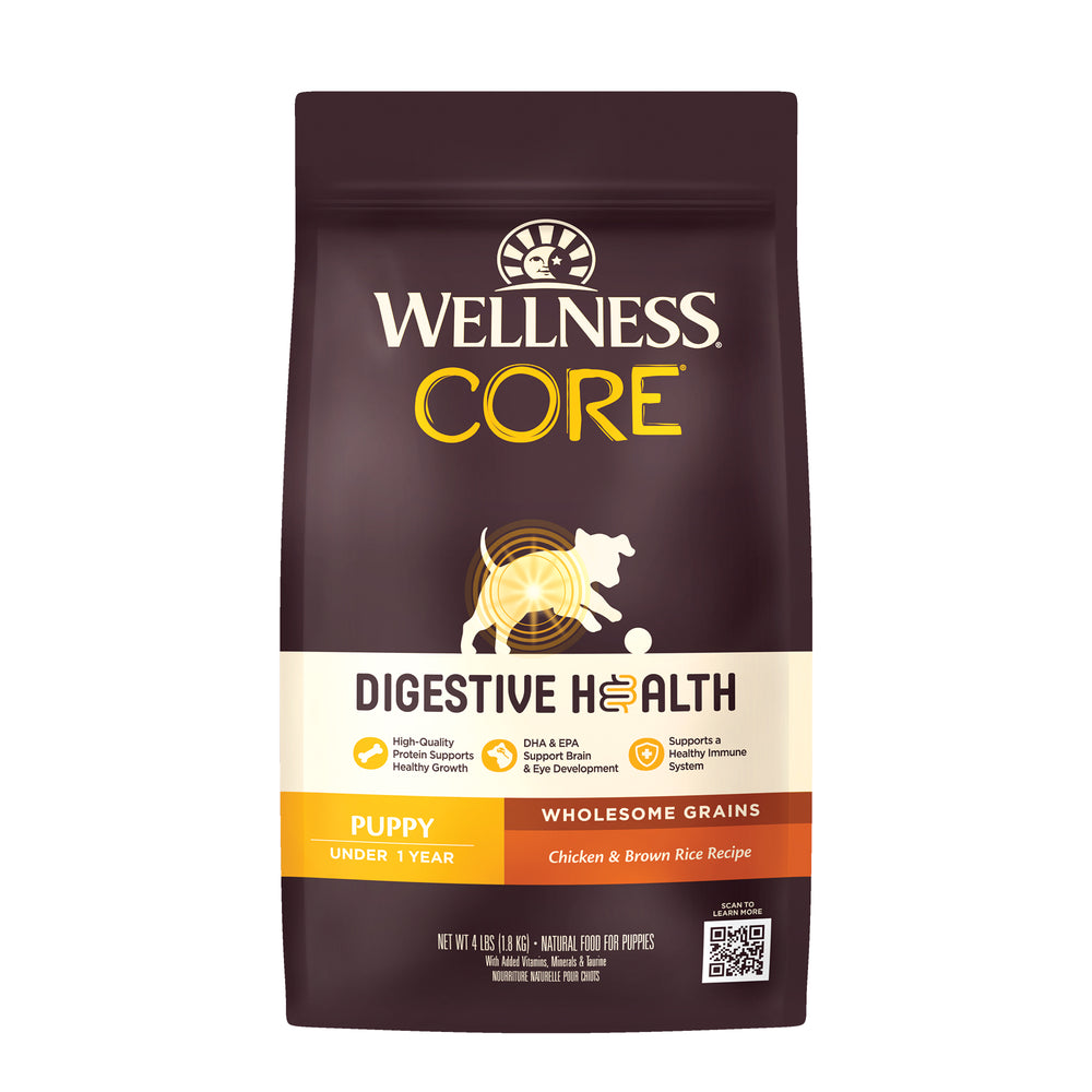 Wellness Dog Core Digestive Health Puppy Chicken & Brown Rice Grain-Free Dry Dog Food 4lb