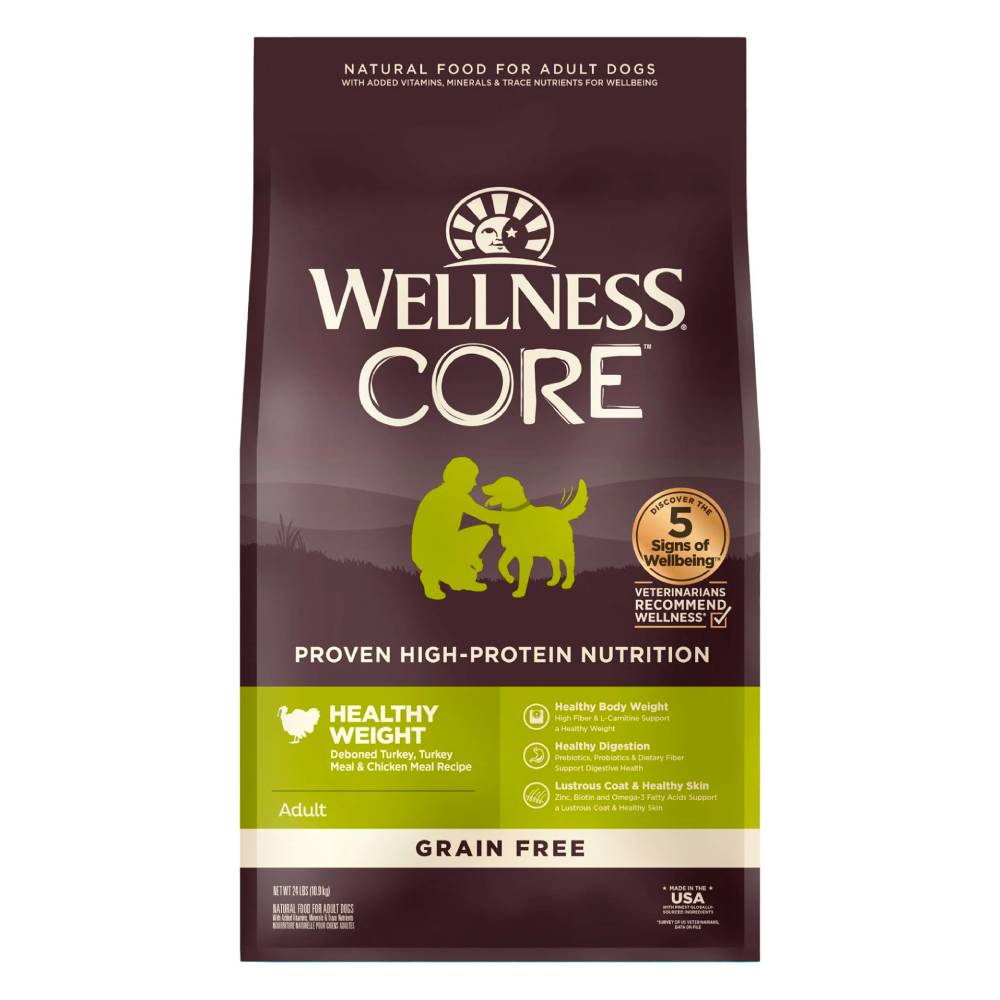 Wellness Dog Core Healthy Weight Turkey & Chicken Grain-Free Dry Dog Food 24lb