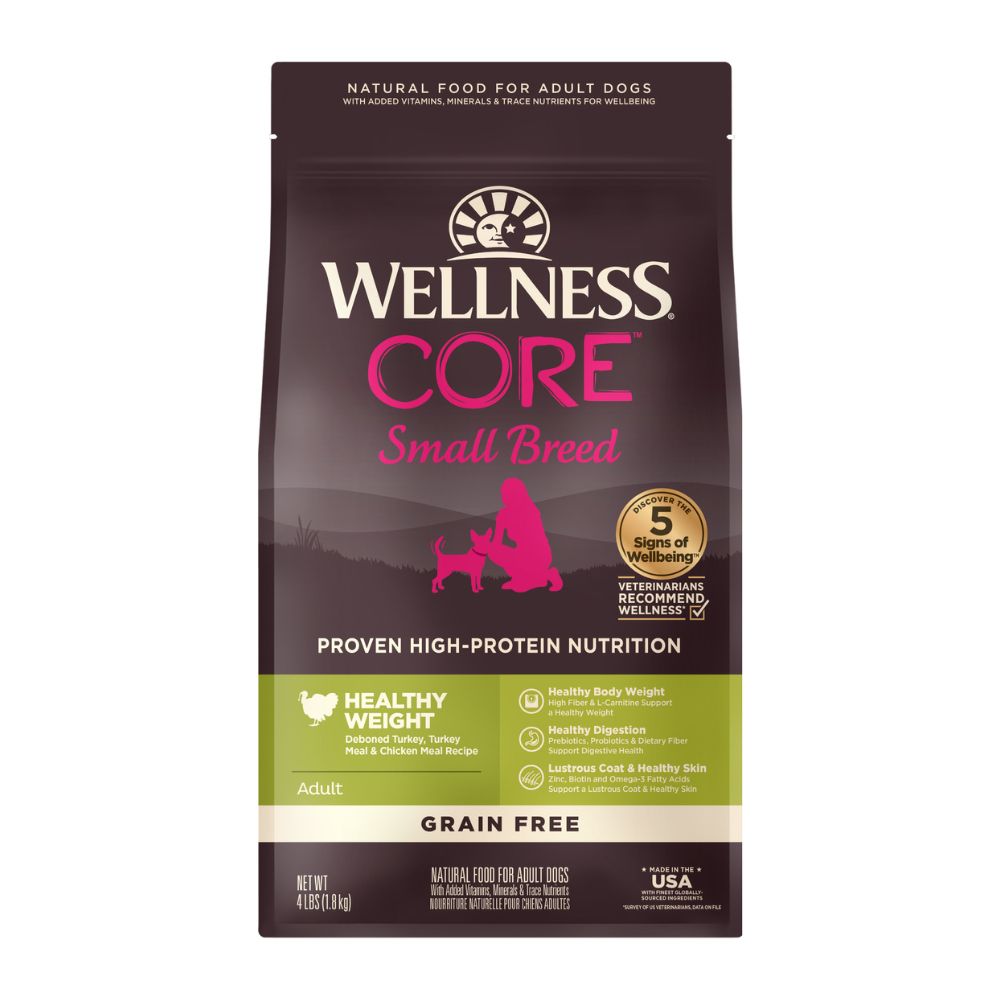 Wellness Dog Core Small Breed Healthy Weight Grain-Free Dry Dog Food 4lb