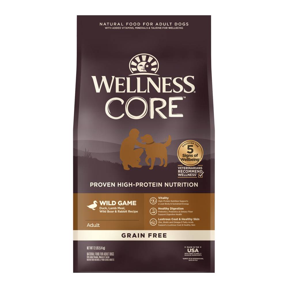 Wellness Dog Core Wild Game Formula Grain-Free Dry Dog Food 12lb