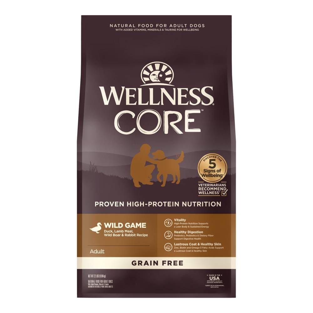 Wellness Dog Core Wild Game Formula Grain-Free Dry Dog Food 22lb