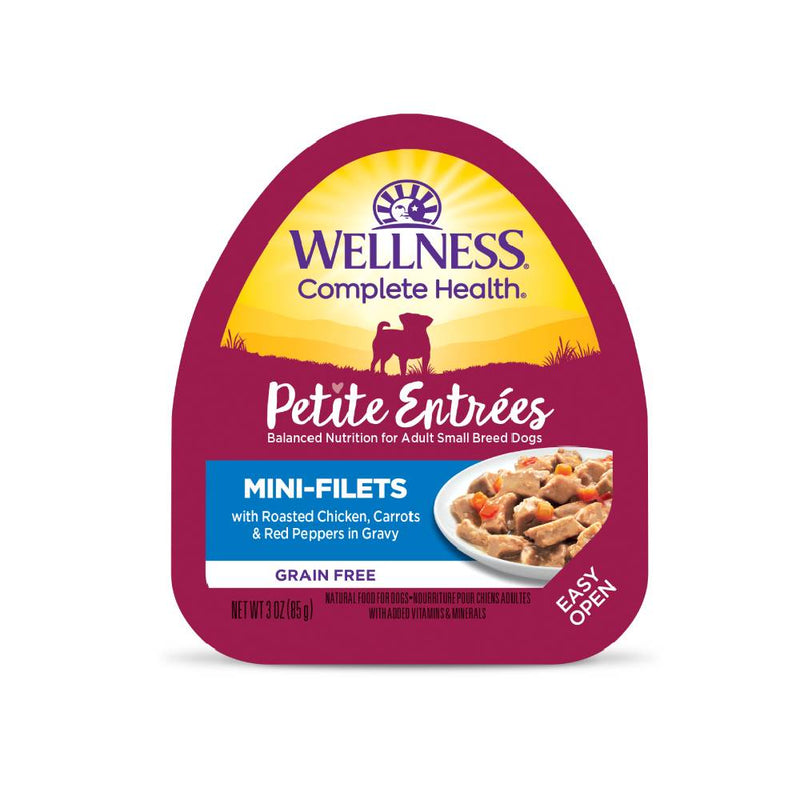 Wellness Dog Small Breed Petite Entrees Mini-Filets - Roasted Chicken, Carrots & Red Peppers in Gravy 3oz