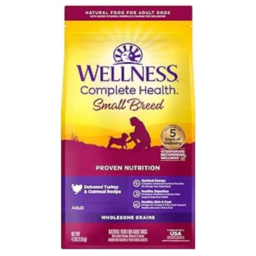 Wellness Dog Complete Health Small Breed Adult Turkey & Oatmeal Dry Dog Food 4lb