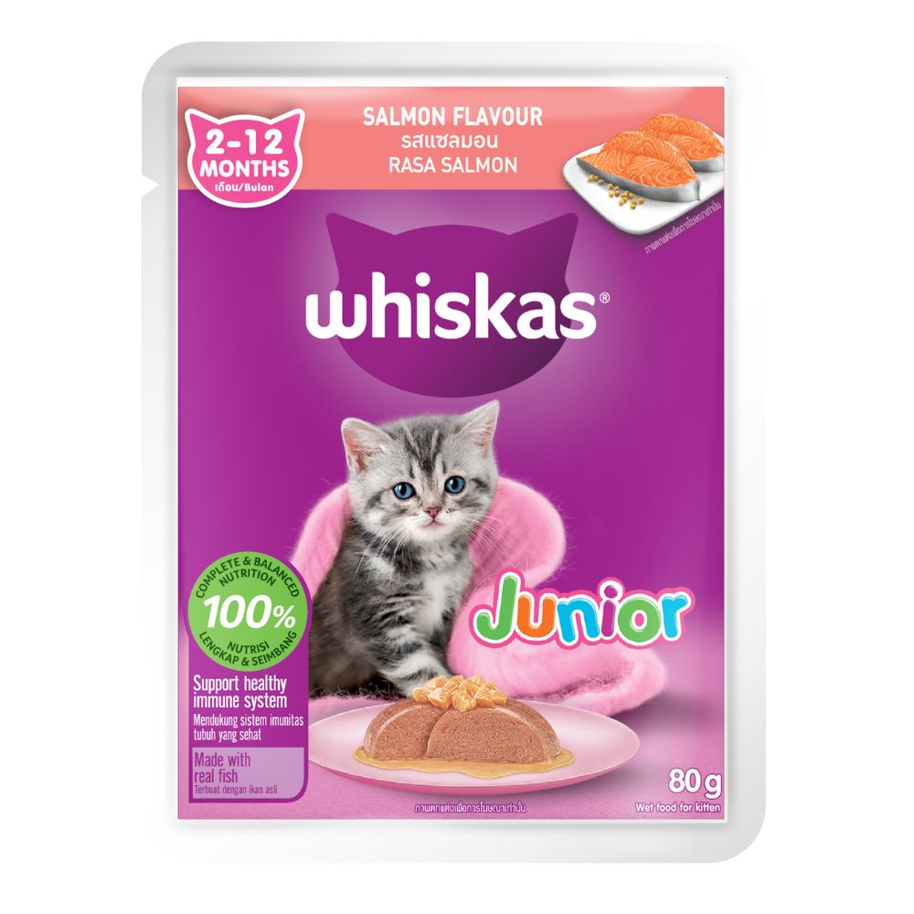 Whiskas Pouch Junior Salmon 80g
