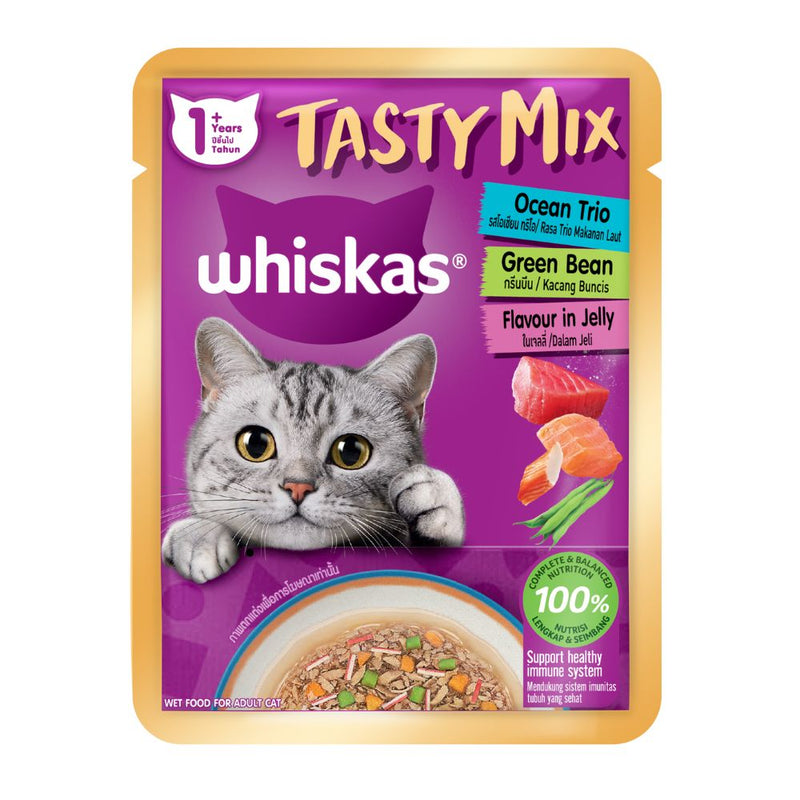 Whiskas Pouch Junior Tasty Mix Ocean Trio, Green Bean in Jelly 70g