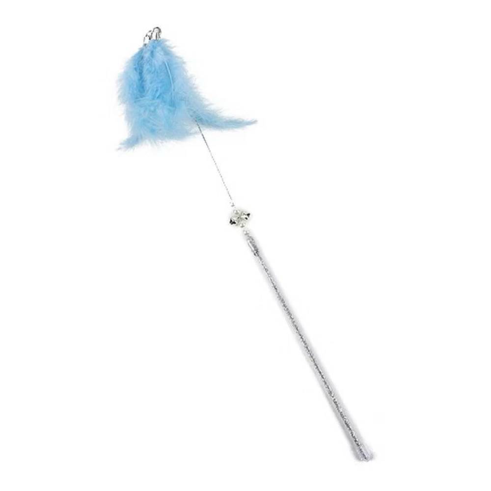 Wire Cat Teaser With Feather Fairy Wand Assorted Colours