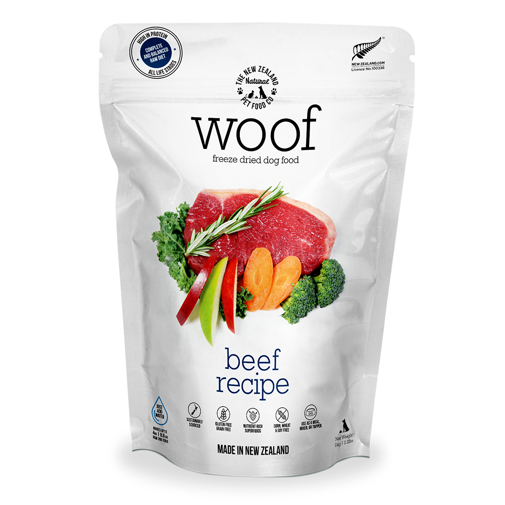 Woof Freeze-Dried Raw Beef Dog Food 1kg