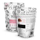 Woof Freeze Dried Raw Beef Tongue 'n' Cheek Dog Treats 50g back of pack