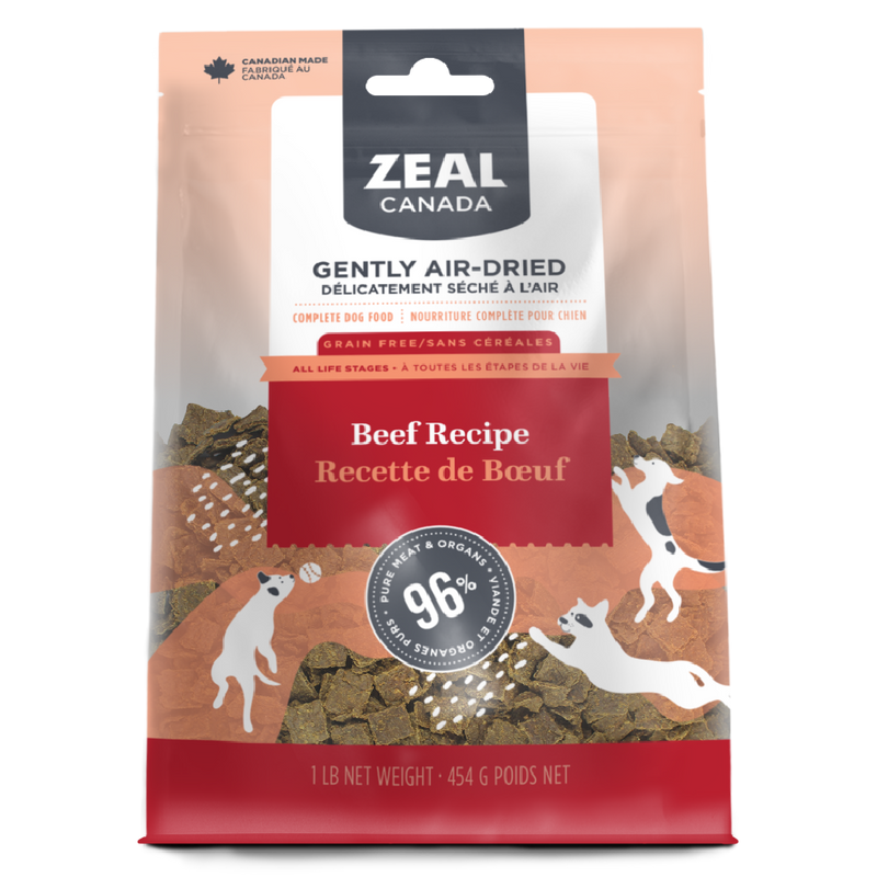 Zeal Canada Gently Air-Dried Beef Recipe for Dogs 454g