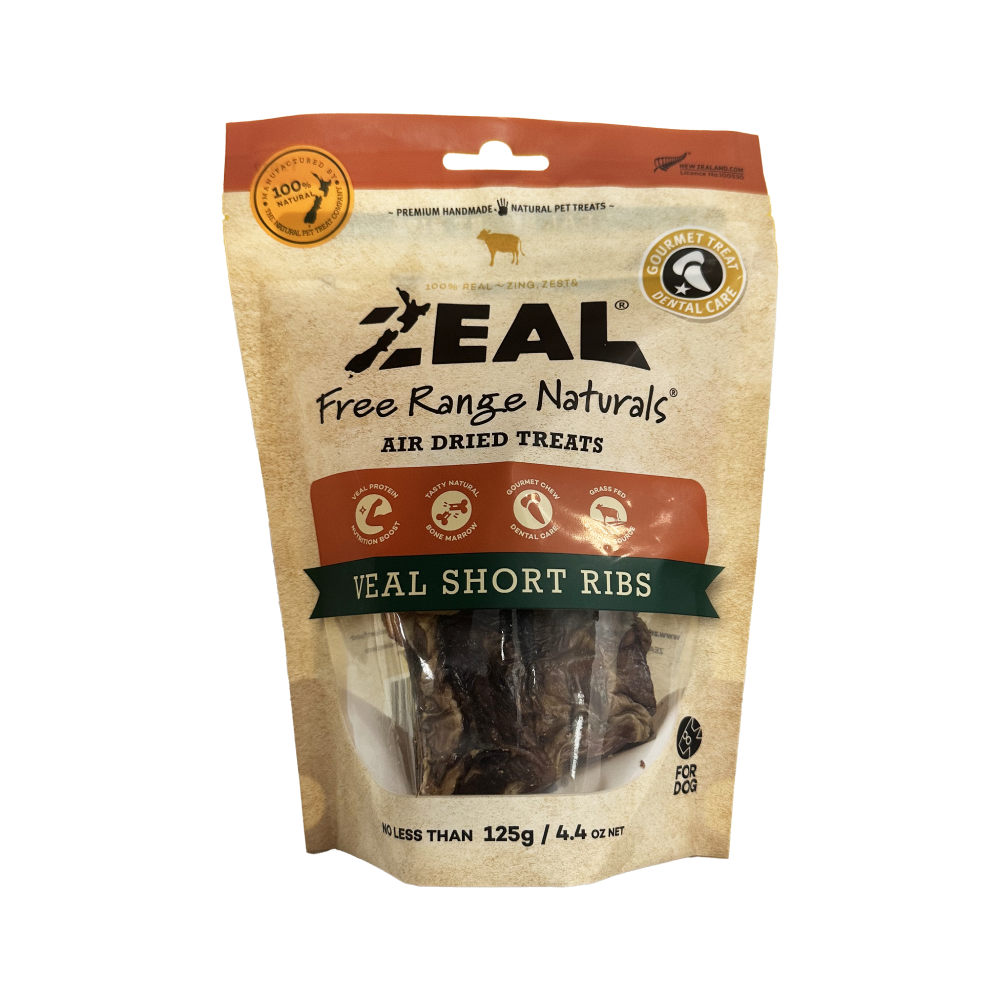 Zeal Dog Air Dried Treats Veal Short Ribs 125g