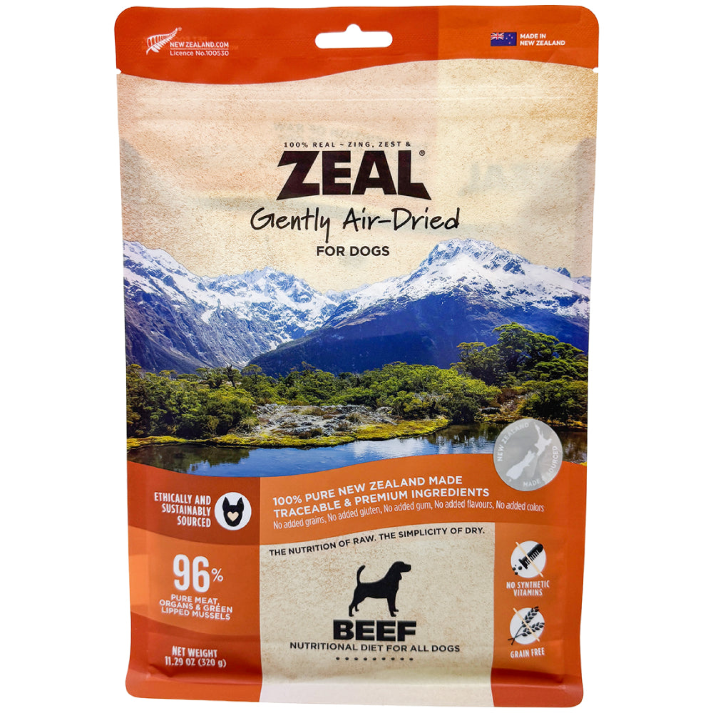 Zeal Dog Gently Air-Dried Food Beef 320g