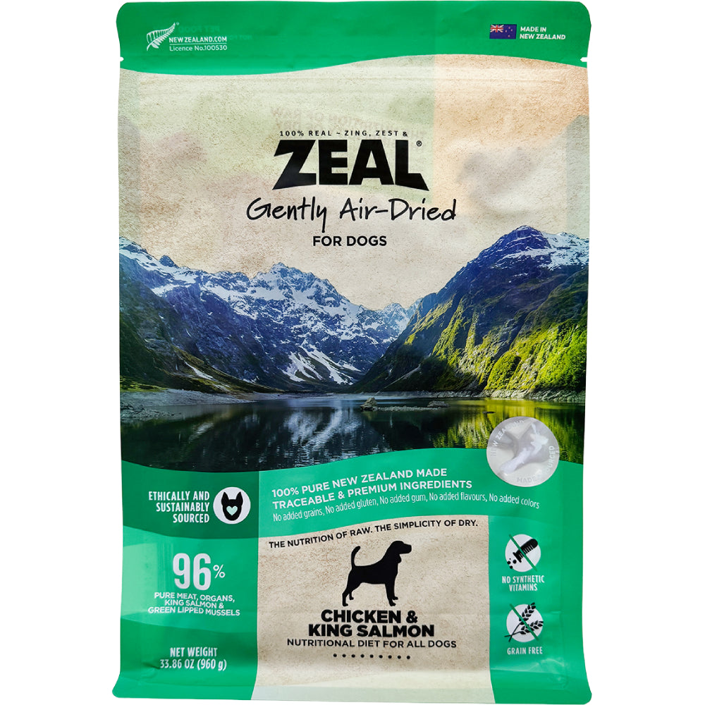 Zeal Dog Gently Air-Dried Food Chicken & King Salmon 960g