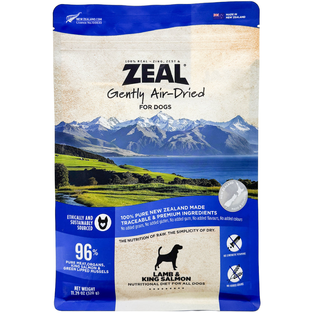 Zeal Dog Gently Air-Dried Food Lamb & Salmon 320g
