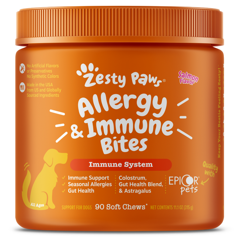 Zesty Paws Dog Allergy & Immune Bites Immune System Salmon 90soft chews