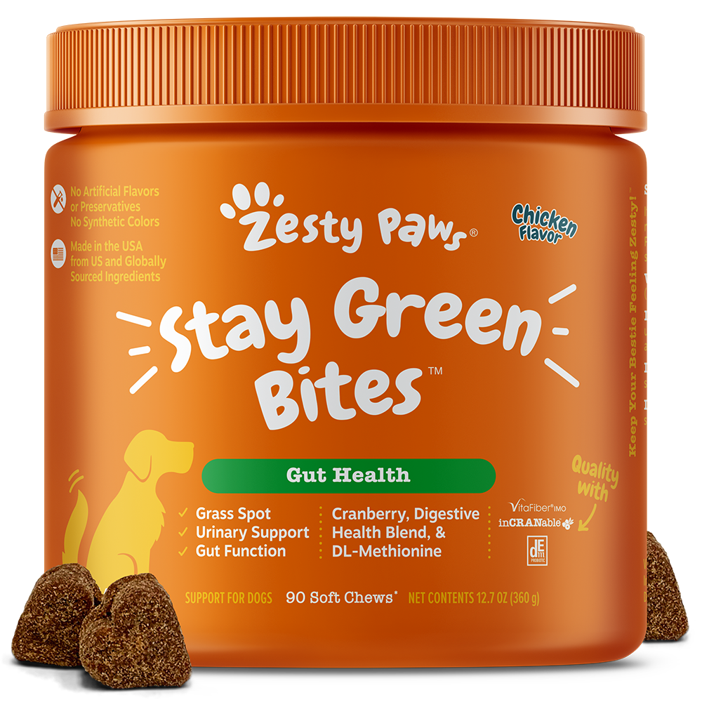 Zesty Paws Dog Stay Green Bites Gut Health Chicken 90soft chews