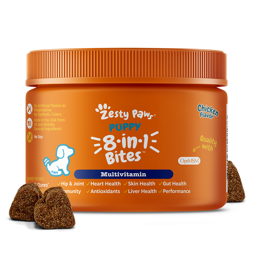 Zesty Paws Puppy 8-in-1 Multivitamin Bites Chicken 90soft chews
