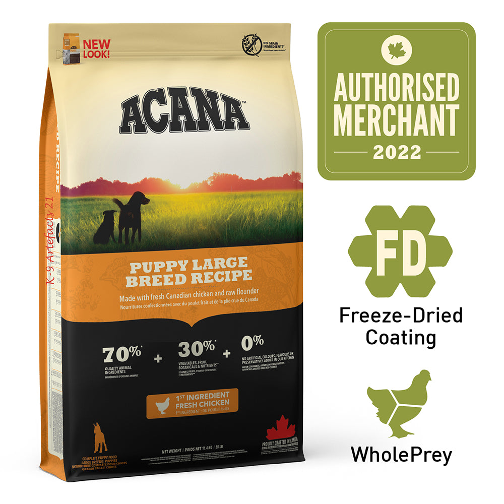 Acana Freeze-Dried Coated Puppy Large Breed Dry Dog Food 11.4kg