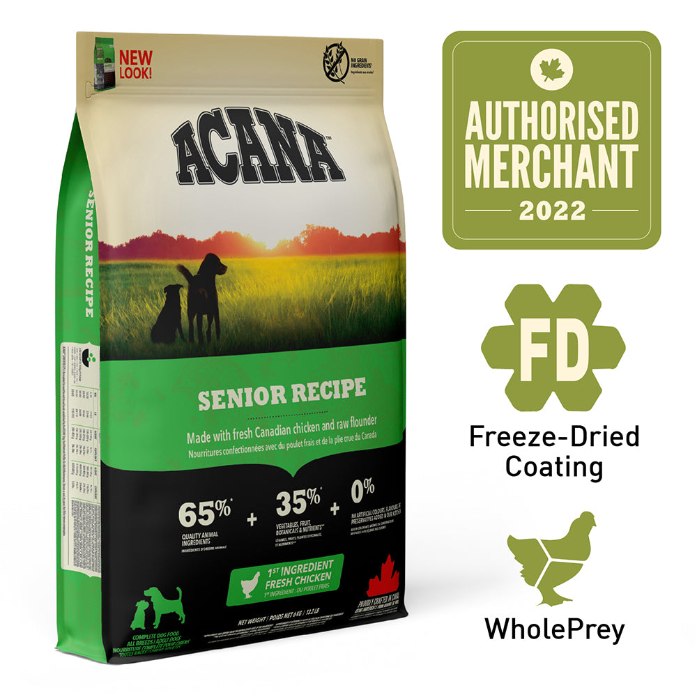 Acana Freeze-Dried Coated Senior Dry Dog Food 11.4kg