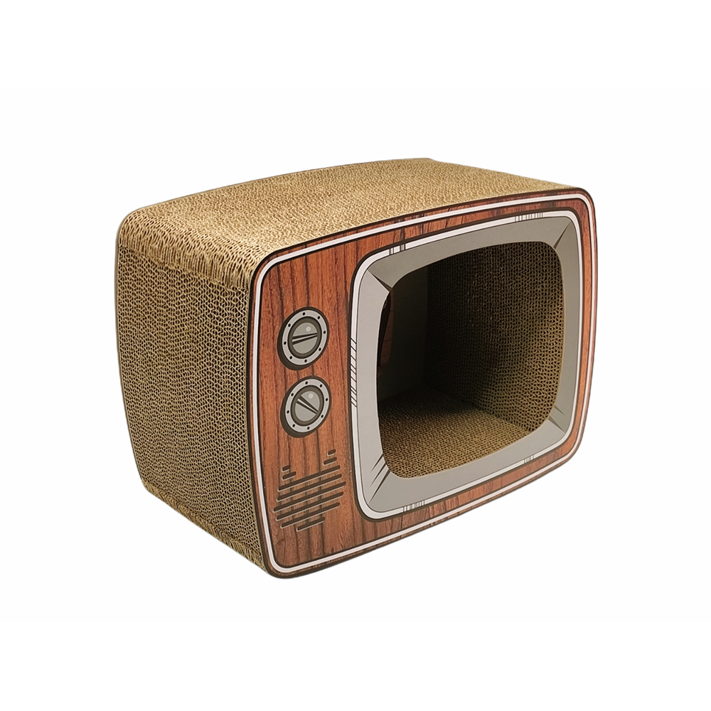 ShuangMao Cat Scratcher Nest TV - Classic Retro L39.5cm x B22cm x H31cm