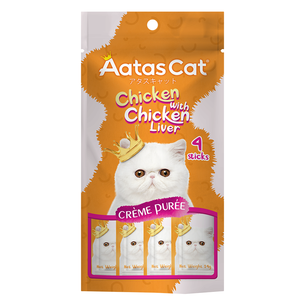 Aatas Cat Creme Puree Chicken with Chicken Liver 14g x 4sachets