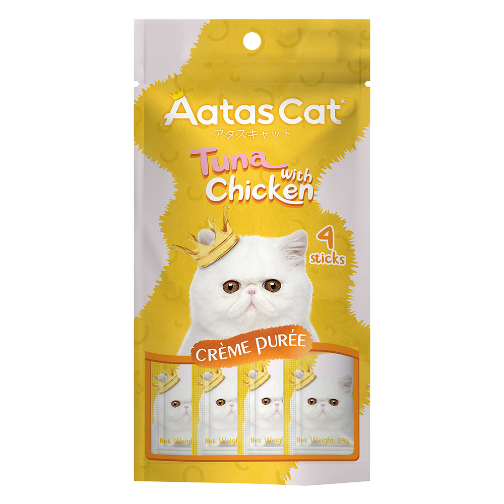 Aatas Cat Creme Puree Tuna with Chicken 14g x 4sachets