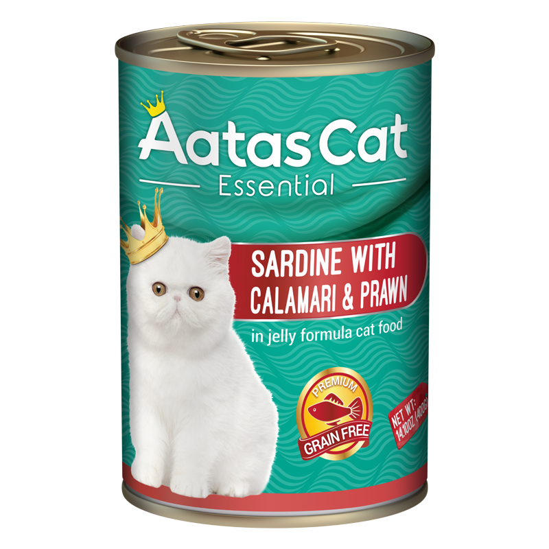 Aatas Cat Essential Sardine with Calamari & Prawn in Jelly Formula 400