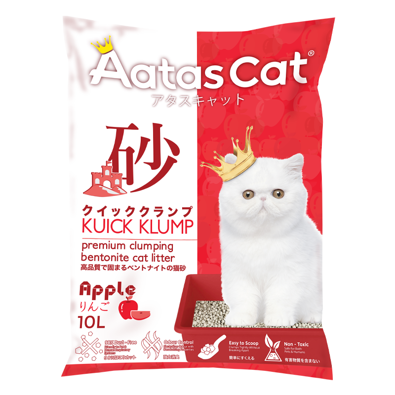 Aatas Cat Premium Clumping Bentonite Cat Litter - Kuick Klump Apple 10L