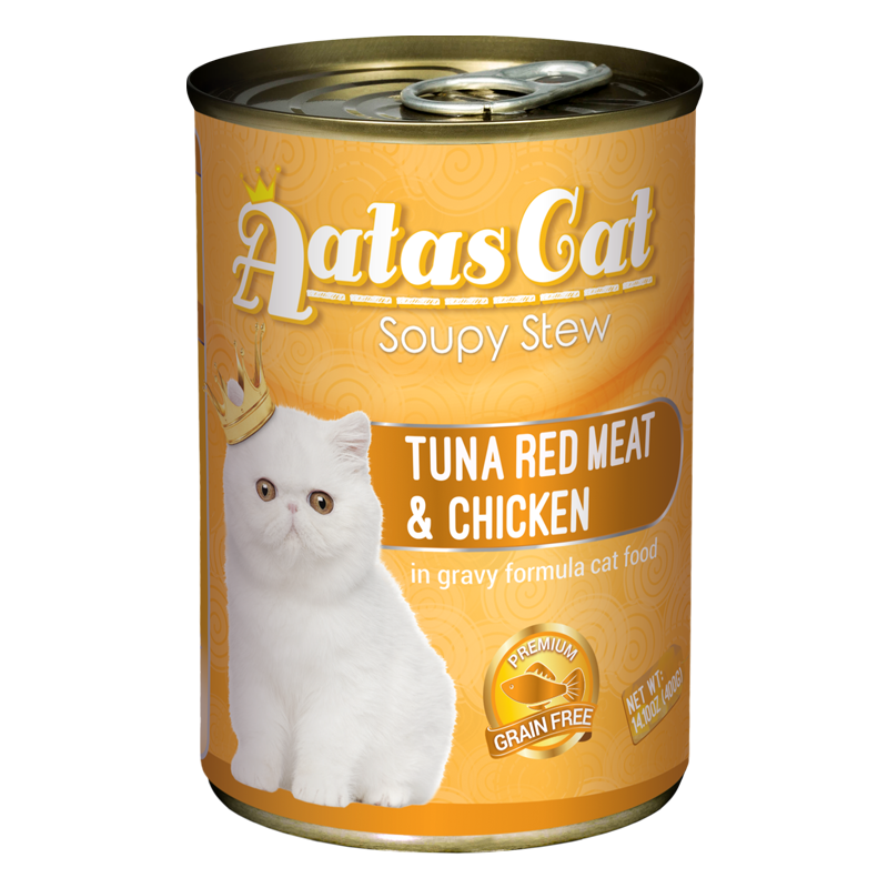 Aatas Cat Soupy Stew Tuna Red Meat with Chicken in Gravy 400g